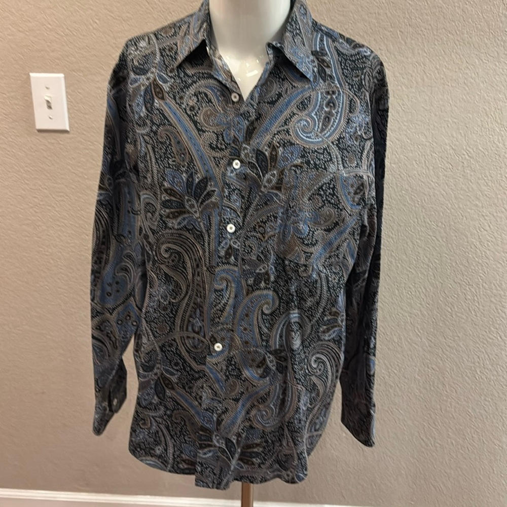 Nat Nest men’s button down men’s shirt hundred percent cotton‎ size large